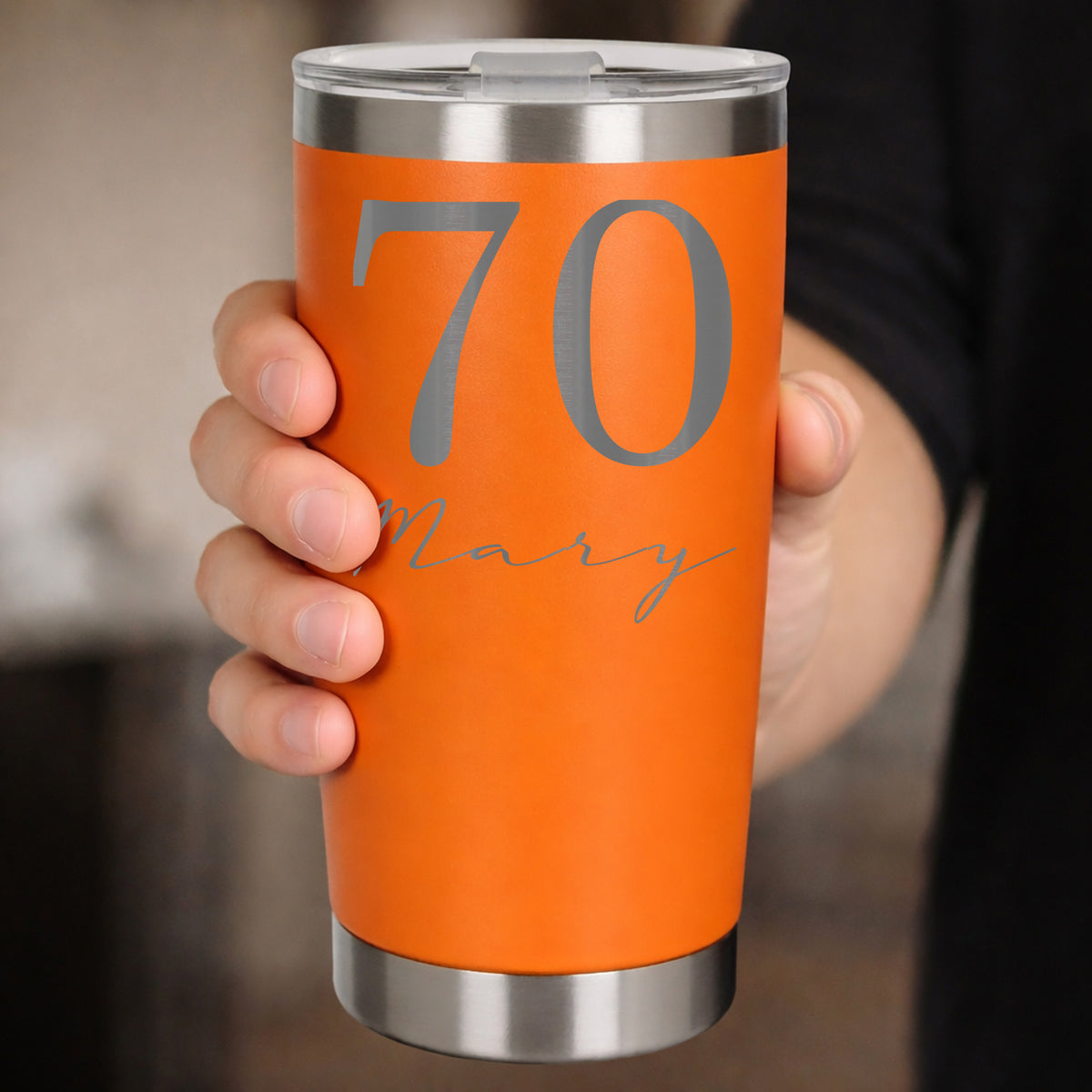 Orange Thermal Metal Coffee Cup