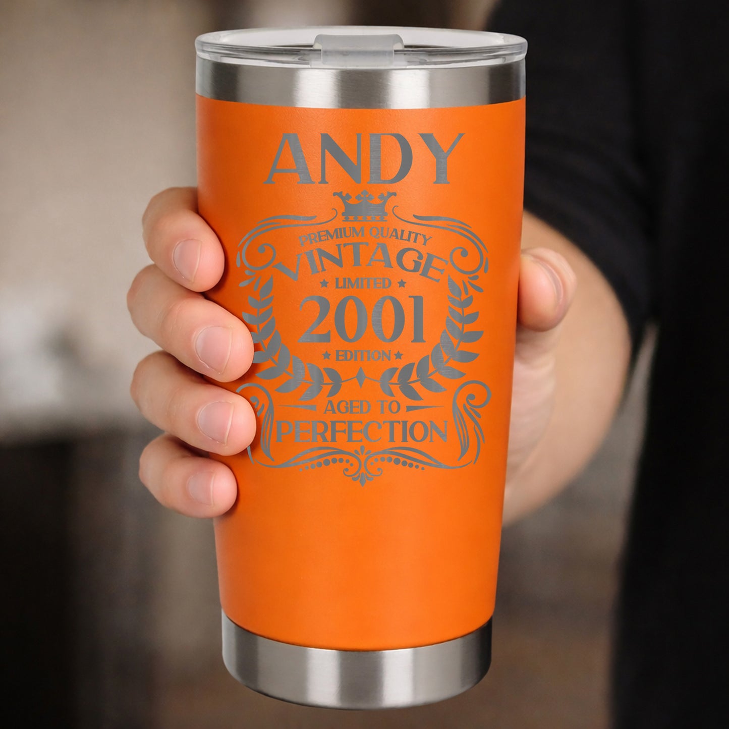 Orange Thermal Metal Coffee Cup