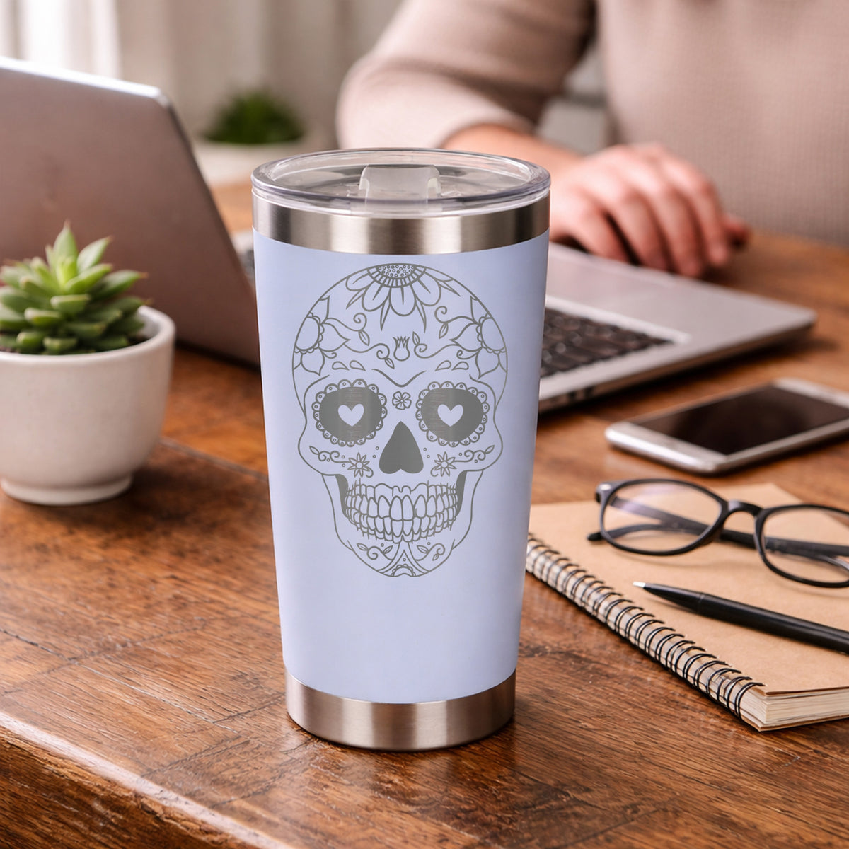 White Thermal Metal Coffee Cup