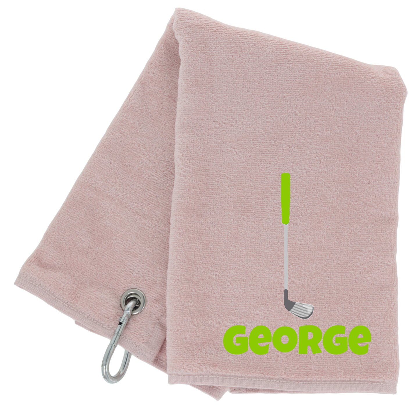 Personalised GOLF Towel - Embroidered Trifold Towel with Carabiner Clip