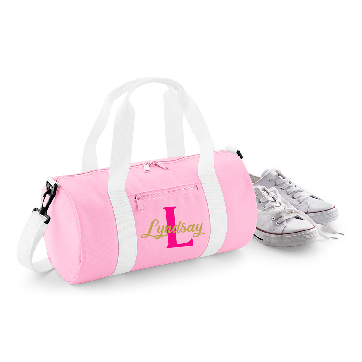 Personalised Name & Initial Barrel Bag | Kids School Holdall with Name