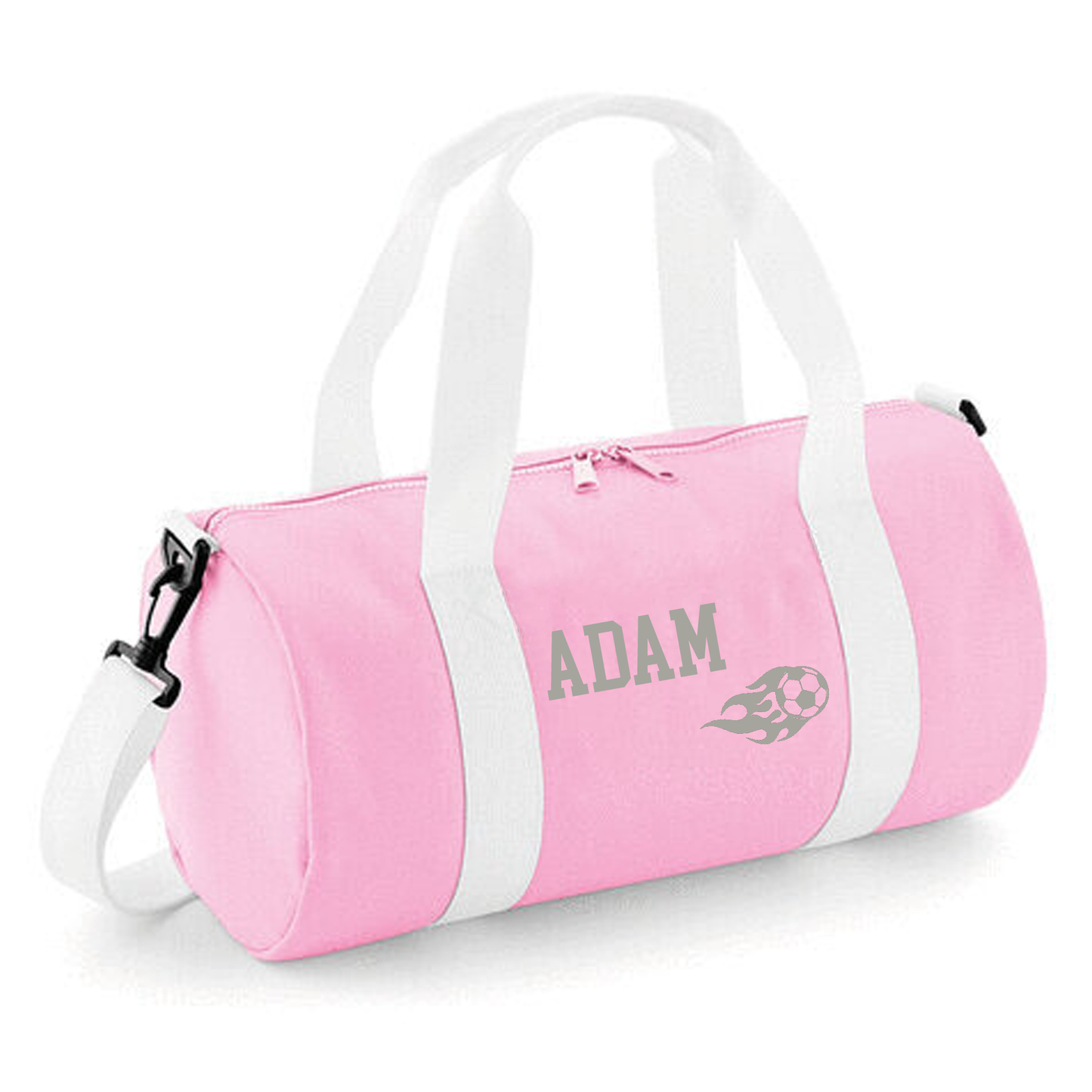 Personalised Flaming Football Barrel Bag - Lightweight Holdall for Kid