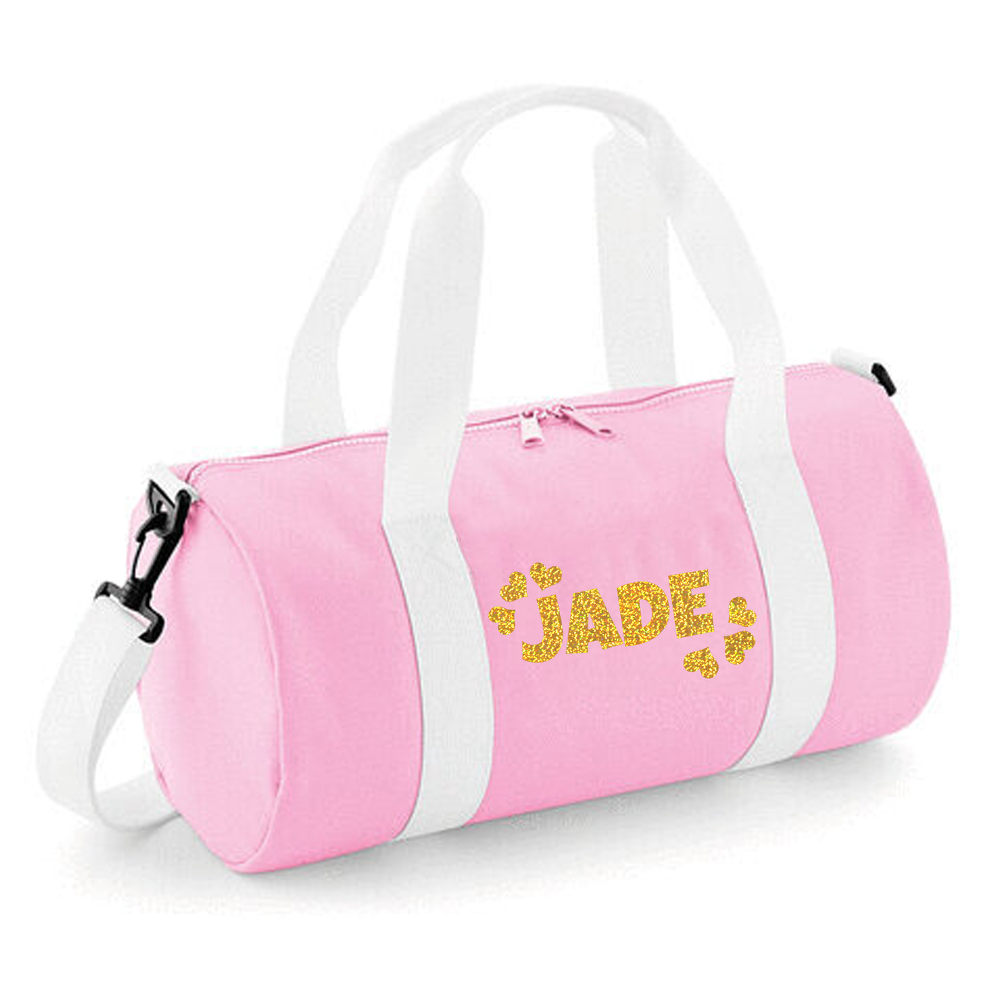 Personalised Name & Hearts Design Barrel Bag, Toddler Kids Bag