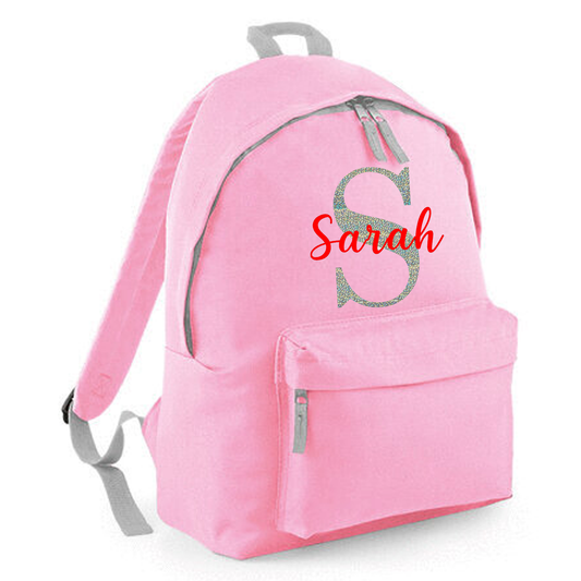Personalised Name & Initial Backpack, Kids Rucksack with Name & Design