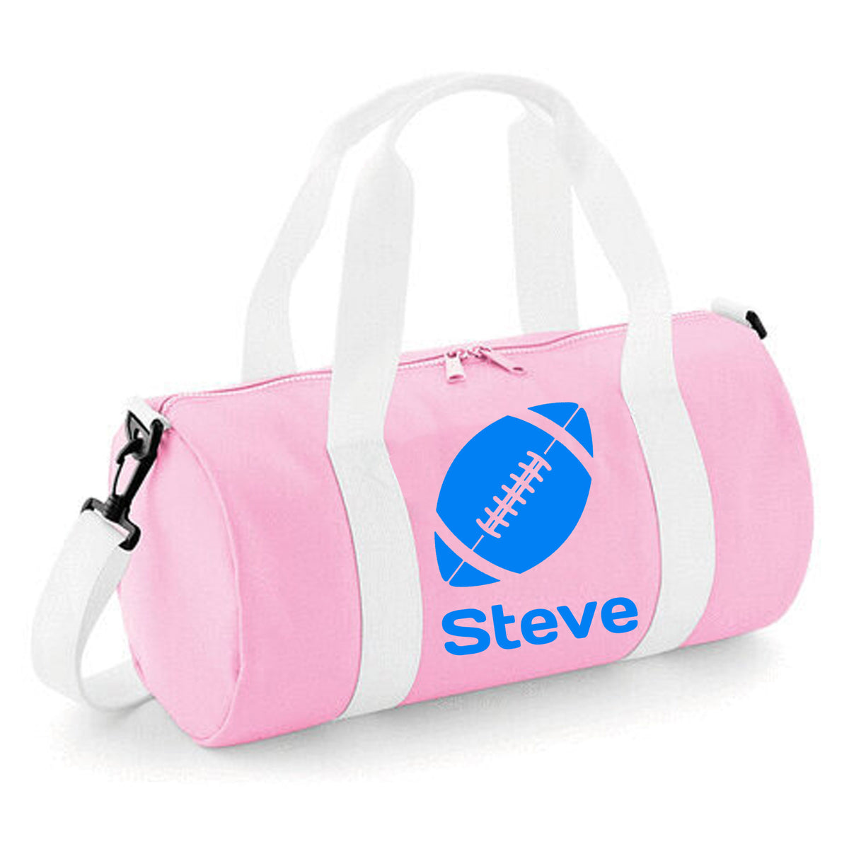 Personalised Rugby Ball Barrel Bag | Kids Sports Holdall with Name