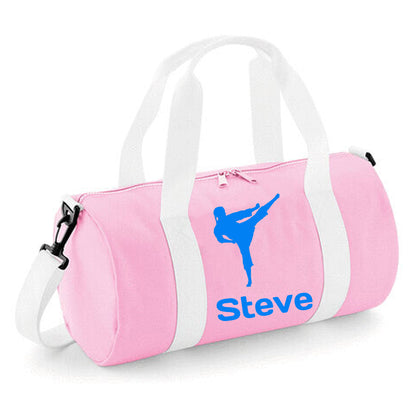 Personalised Karate Kick Design Barrel Bag for kids