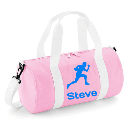 Personalised Rugby Side On Player Barrel Sports Bag with Name