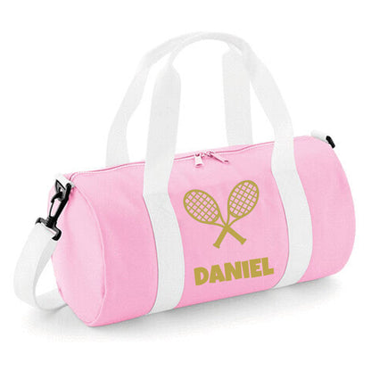 Personalised Tennis Design Barrel Sports Bag With Players Name