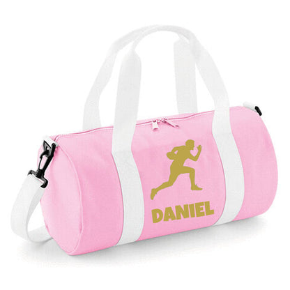 Personalised Rugby Side On Player Barrel Sports Bag with Name