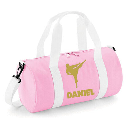 Personalised Karate Kick Design Barrel Bag for kids