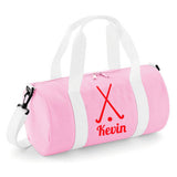 Personalised Hockey Sticks Barrel Bag | Kids Sports Holdall with Name