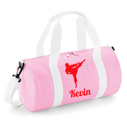 Personalised Karate Kick Design Barrel Bag for kids