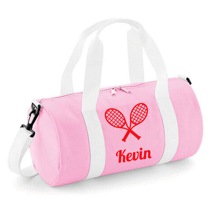 Personalised Tennis Design Barrel Sports Bag With Players Name