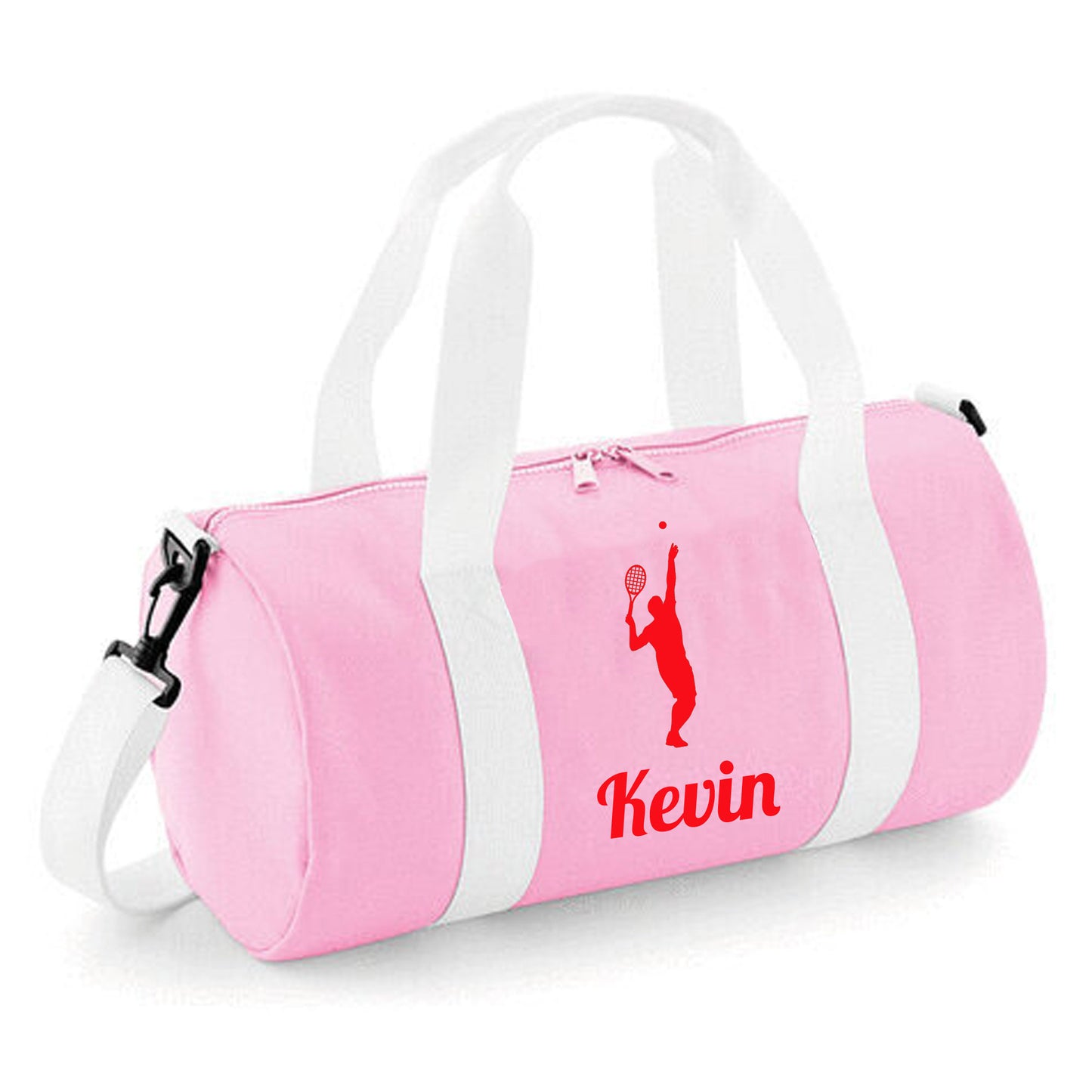 Personalised Male Tennis Player Barrel Bag 12L, Sports Kids Holdall