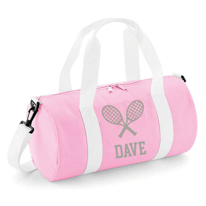Personalised Tennis Design Barrel Sports Bag With Players Name