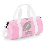 Personalised Rugby Ball Barrel Bag | Kids Sports Holdall with Name