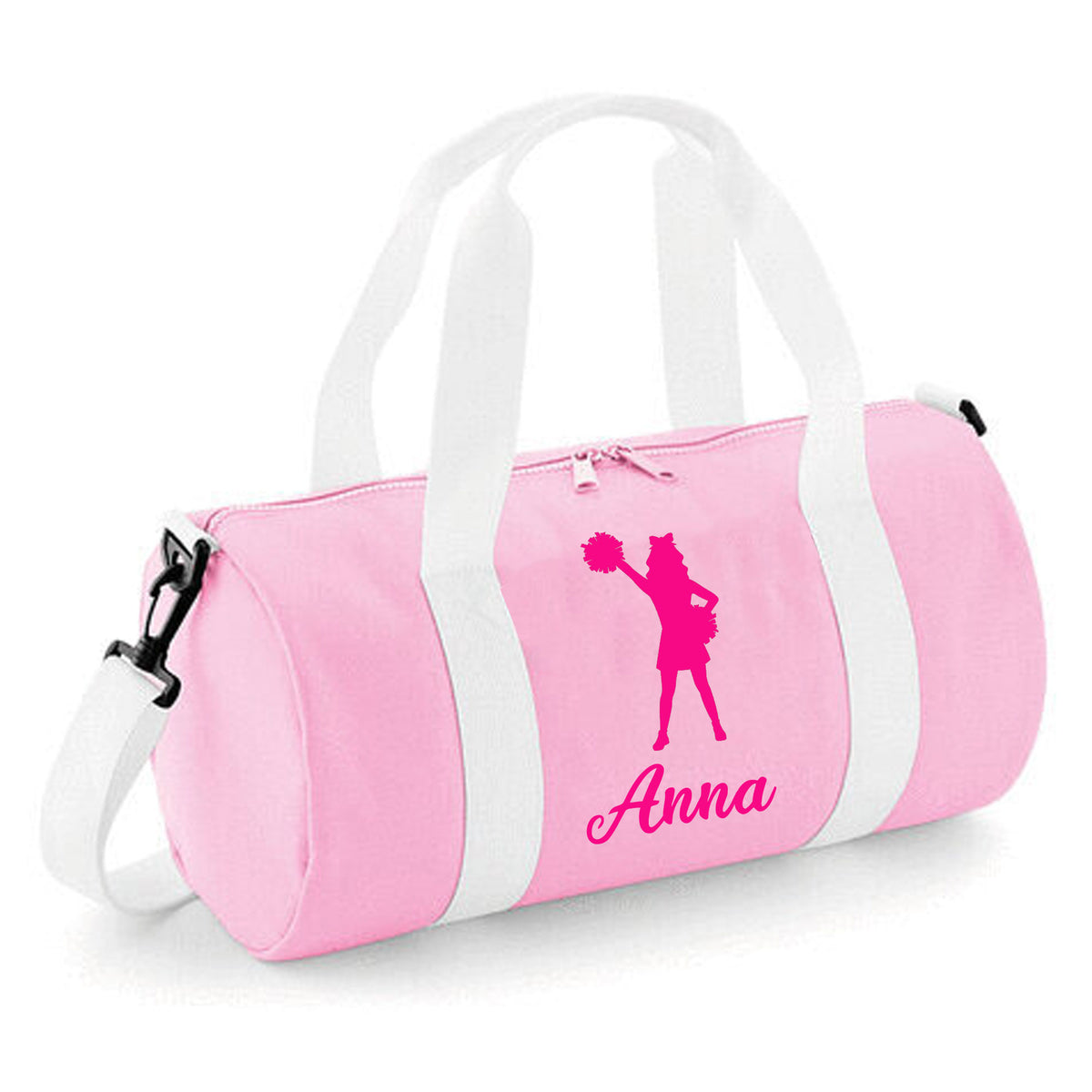 Personalised Cheerleader Barrel Bag | Kids Sports Holdall with Name
