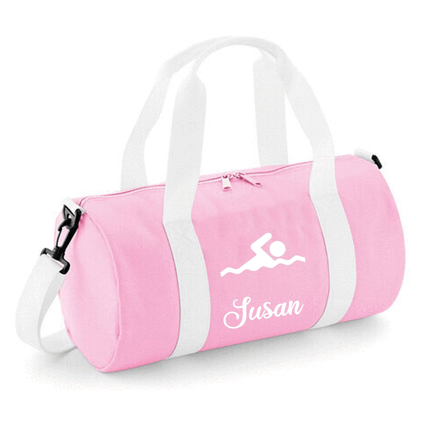 Personalised Swimming Design Barrel Swim Sports Bag with Childs Name