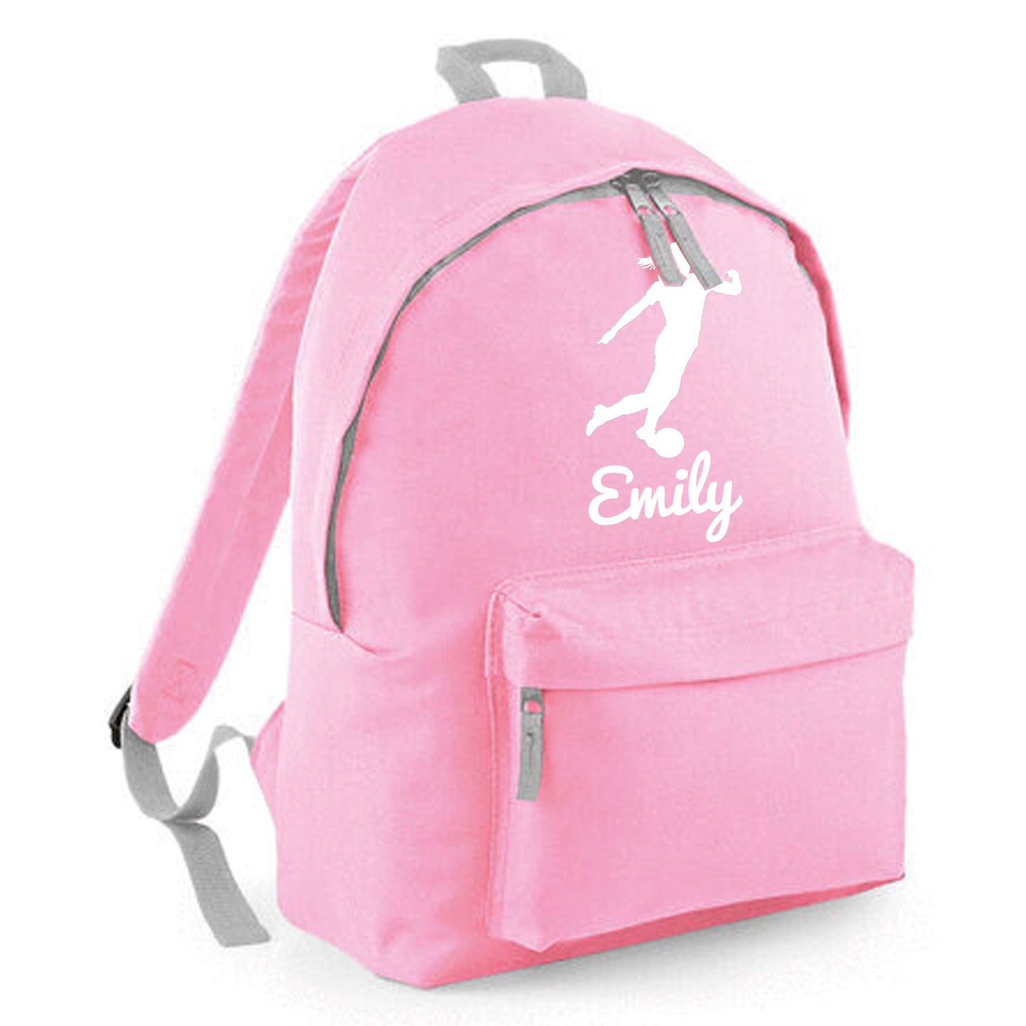 Personalised Female Footballer Backpack Bag, Kids Rucksack with Name & Design