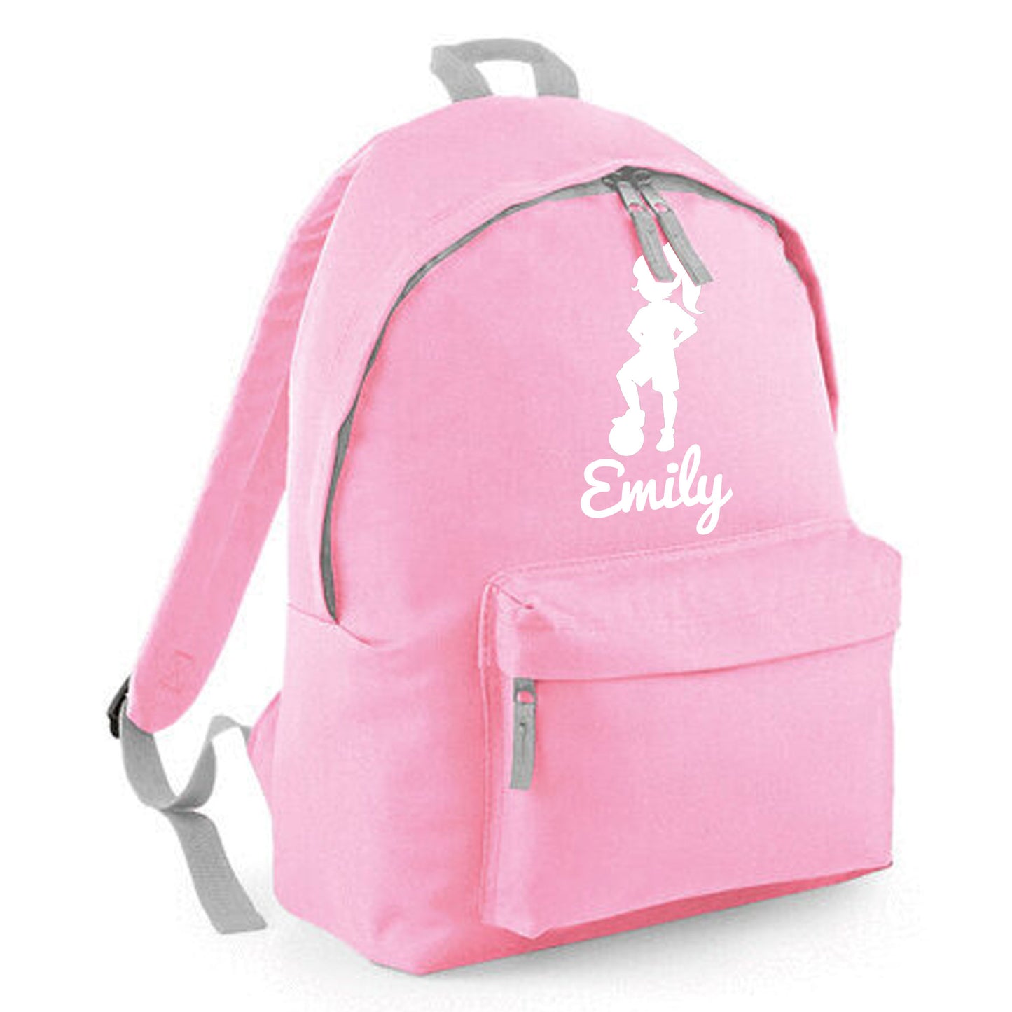 Personalised Girl Footballer Design Backpack, Kids Rucksack with Name