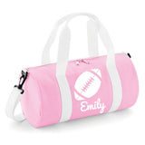 Personalised Rugby Ball Barrel Bag | Kids Sports Holdall with Name