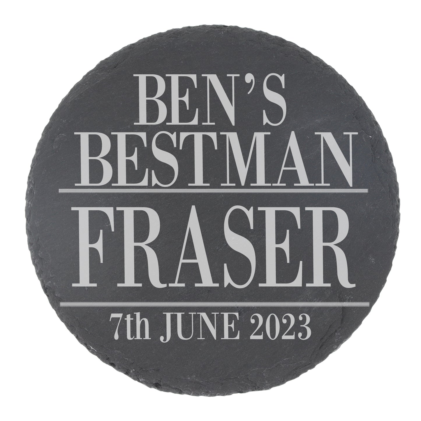 Personalised Best Man Engraved Whisky Glass and/or Coaster Set  - Always Looking Good - Round Coaster On Its Own  