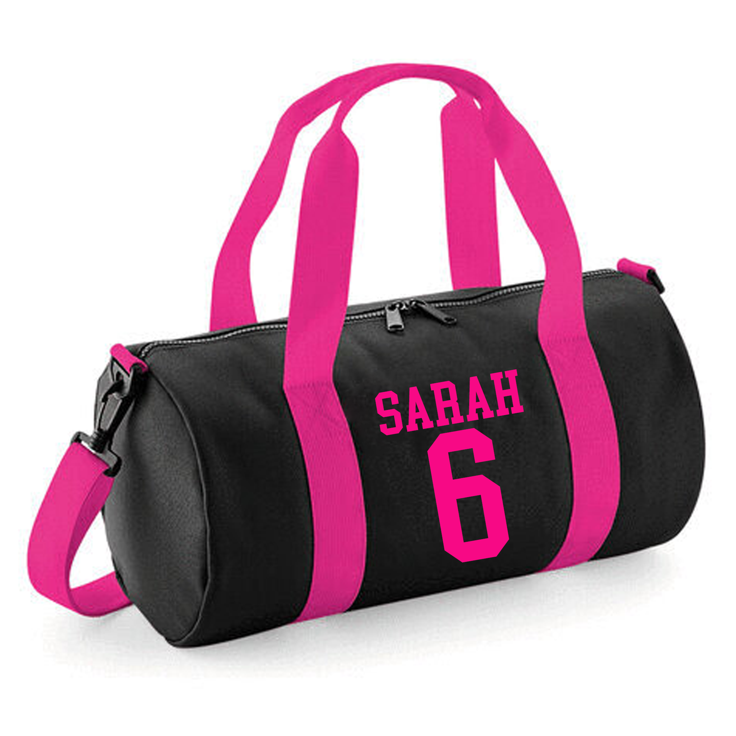 Personalised Name & Number Design Barrel Bag, Sports Durable Holdall