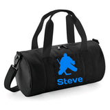 Personalised Ice Hockey Barrel Bag | Kids Sports Holdall with Name