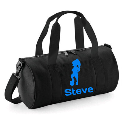 Personalised Girl Footballer Barrel Bag 12L - Lightweight Holdall for Kid
