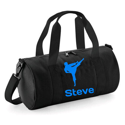 Personalised Karate Kick Design Barrel Bag for kids