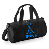 Personalised Hockey Sticks Barrel Bag | Kids Sports Holdall with Name