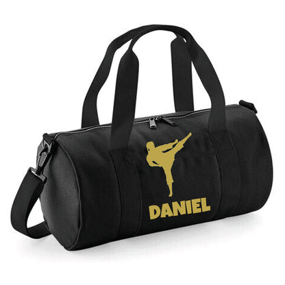 Personalised Karate Kick Design Barrel Bag for kids