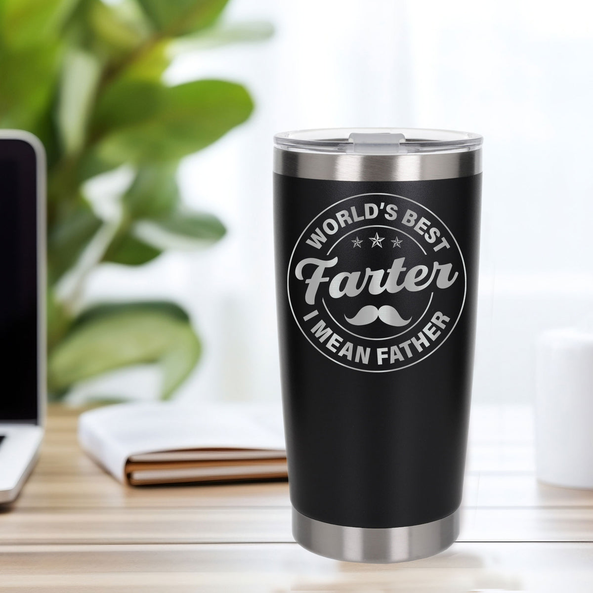 Best Farter I Mean Father Engraved Travel Mug for Dad