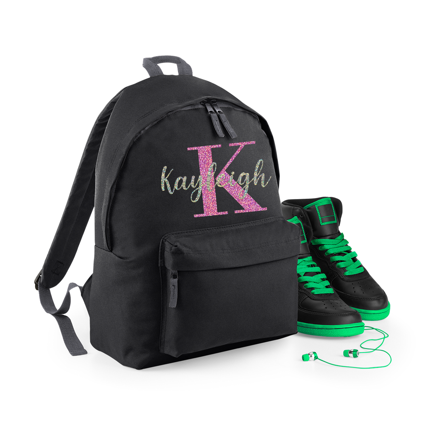 Personalised Name & Initial Backpack, Kids Rucksack with Name & Design