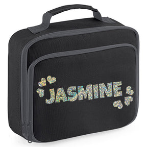 Personalised Childrens Lunch Bag in Heart-themed Design  - Always Looking Good -   - Black  