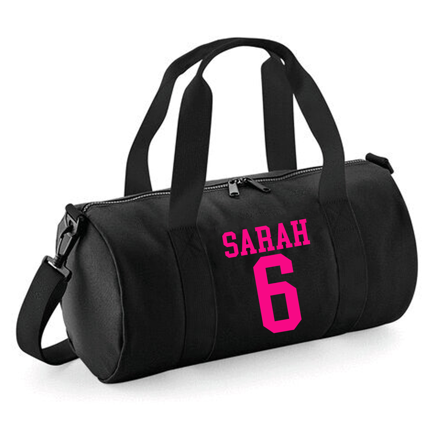 Personalised Name & Number Design Barrel Bag, Sports Durable Holdall