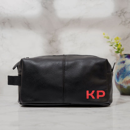 Personalised Leather Wash Bags for Men NU Leather Toiletry Bag