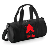 Personalised Ice Hockey Barrel Bag | Kids Sports Holdall with Name