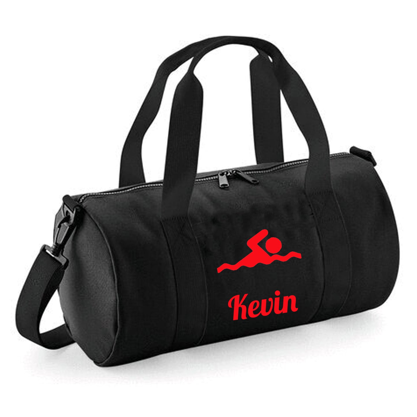 Personalised Swimming Design Barrel Swim Sports Bag with Childs Name