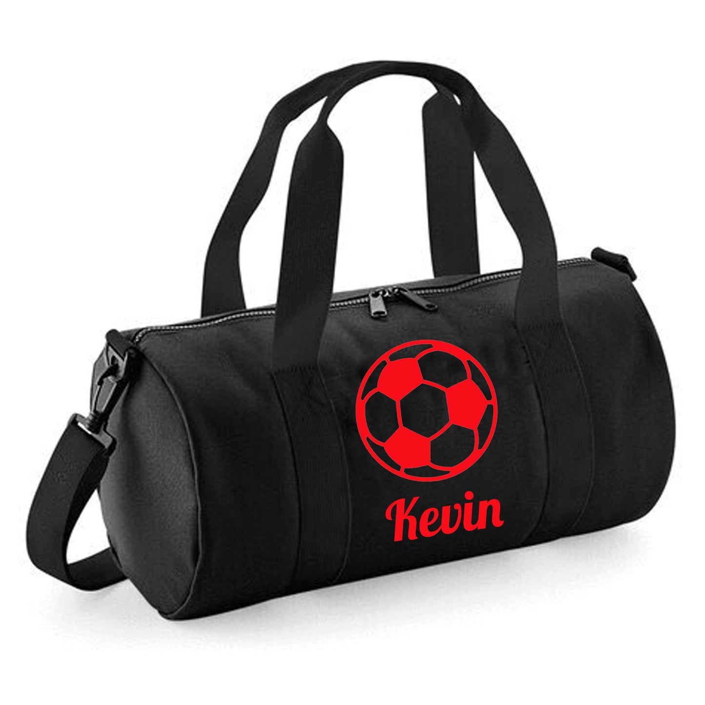 Personalised Football Design Barrel Bag 12L - Custom Name Option