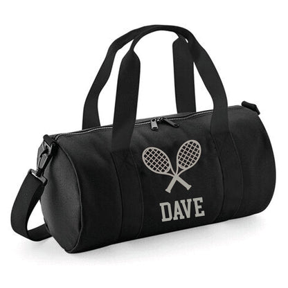 Personalised Tennis Design Barrel Sports Bag With Players Name