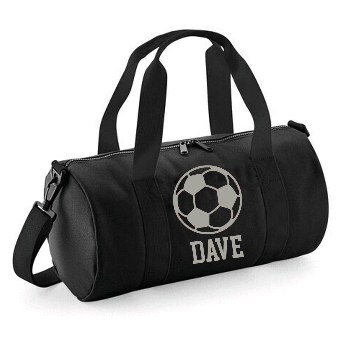 Personalised Football Design Barrel Bag | Kids Sports Holdall with Name