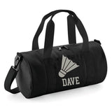 Personalised Badminton Barrel Bag | Kids Sports Holdall with Name