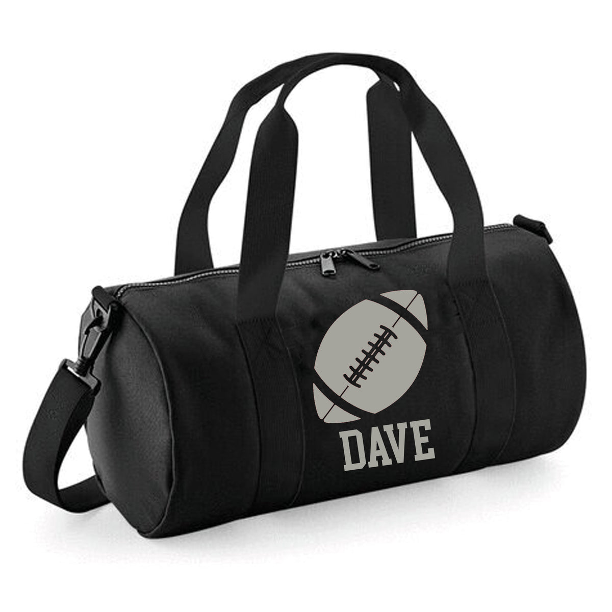 Personalised Rugby Ball Barrel Bag | Kids Sports Holdall with Name