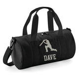 Personalised Cricket Design Barrel Bag | Kids Sports Holdall with Name