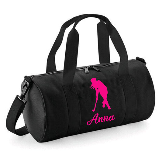 Personalised Hockey Player Barrel Bag 12L - Custom Name Option