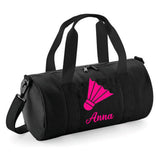 Personalised Badminton Barrel Bag | Kids Sports Holdall with Name