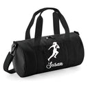Personalised Female Rugby Player Barrel Bag | Kids Sports Holdall with Name