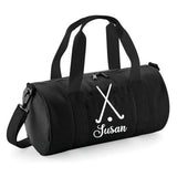 Personalised Hockey Sticks Barrel Bag | Kids Sports Holdall with Name