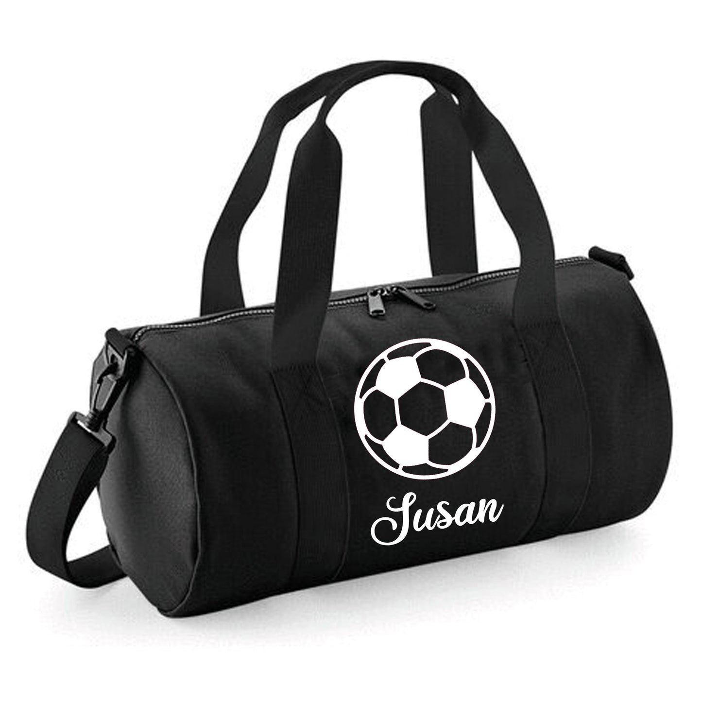 Personalised Football Design Barrel Bag 12L - Custom Name Option